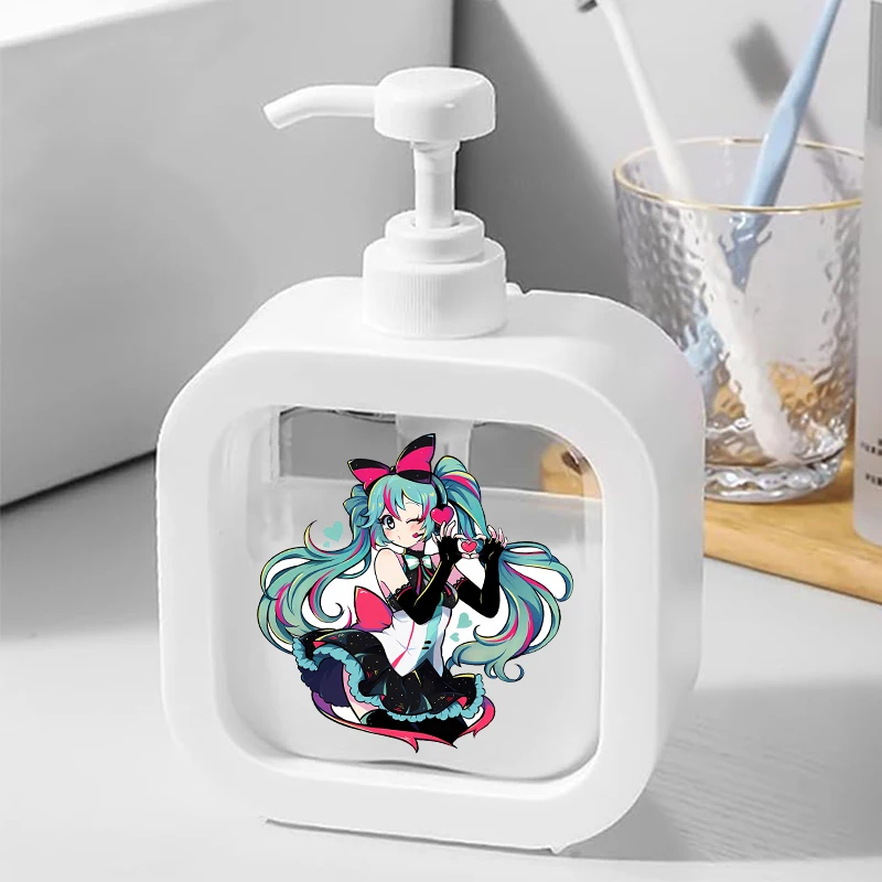 300ML Hatsunes Miku Transparent Soap Dispensers Creative Refillable Portable Empty Bottle Shower Gel Detergent Dispensing Bottle - view 6