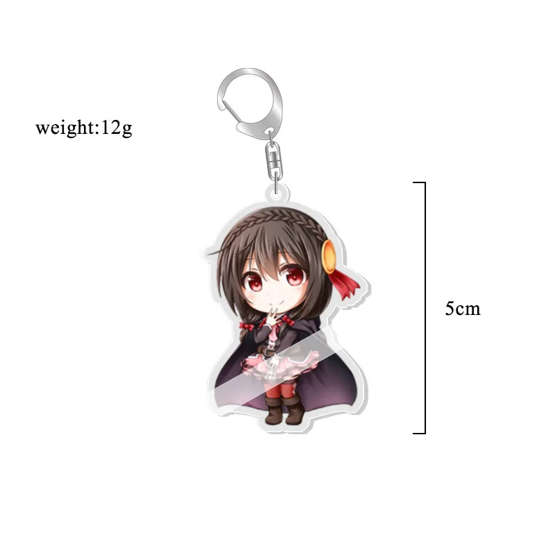 5.5CM Anime Satou Kazuma Double Sided Key Chains Aqua Megumin Lightweight Aesthetic Fashion Jewelry Toy Anime Cool Key Chain