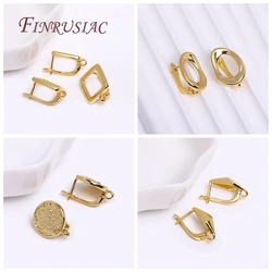 18K Gold Plated Earwires Fastener Earring Hooks Clasps For Women Tassel / Pearl Drop Earrings Findings DIY Earring Accessories