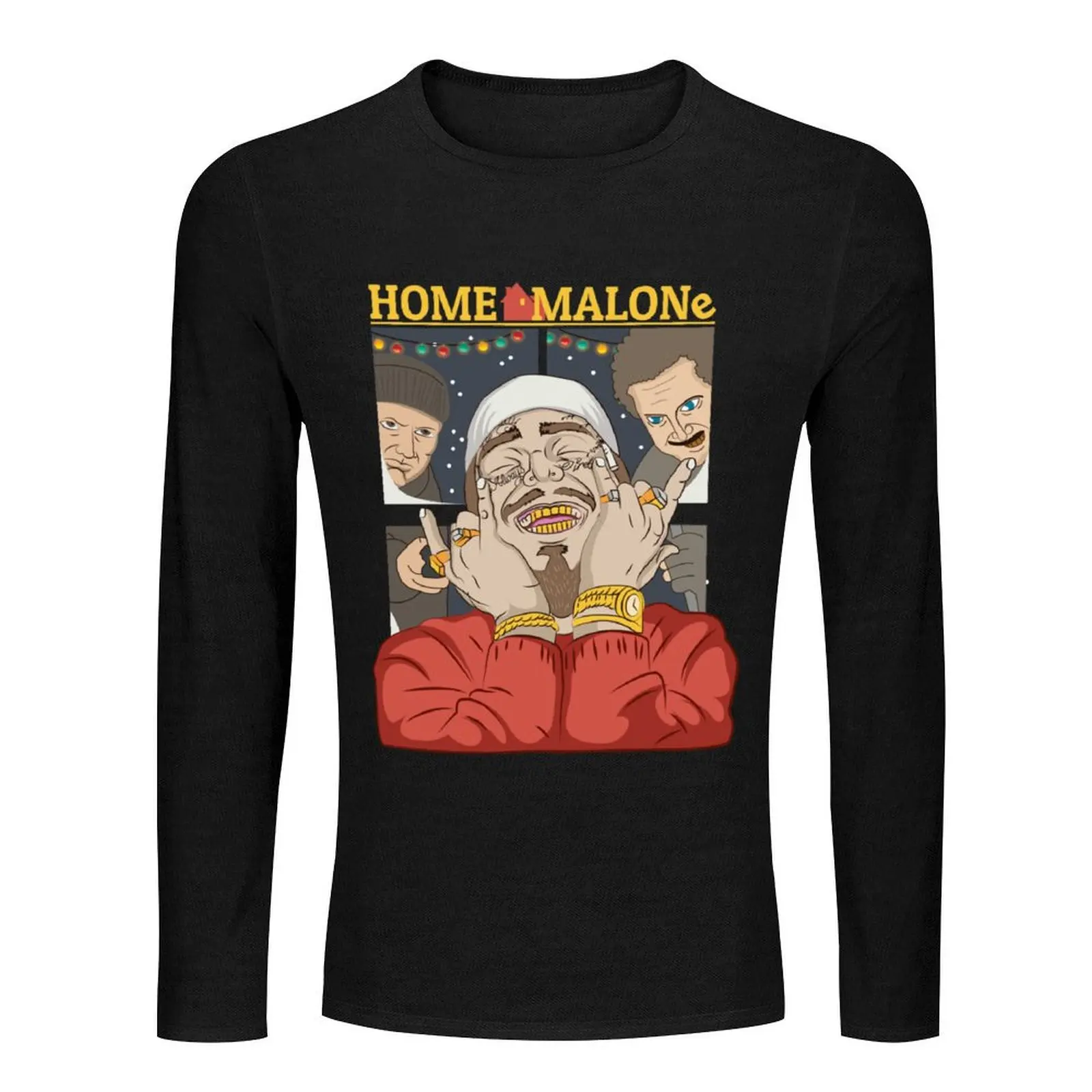 Home Malone Tshirt, Home Alone Mashup Tshirt Classic Long T-Shirt vintage clothes mens workout shirts