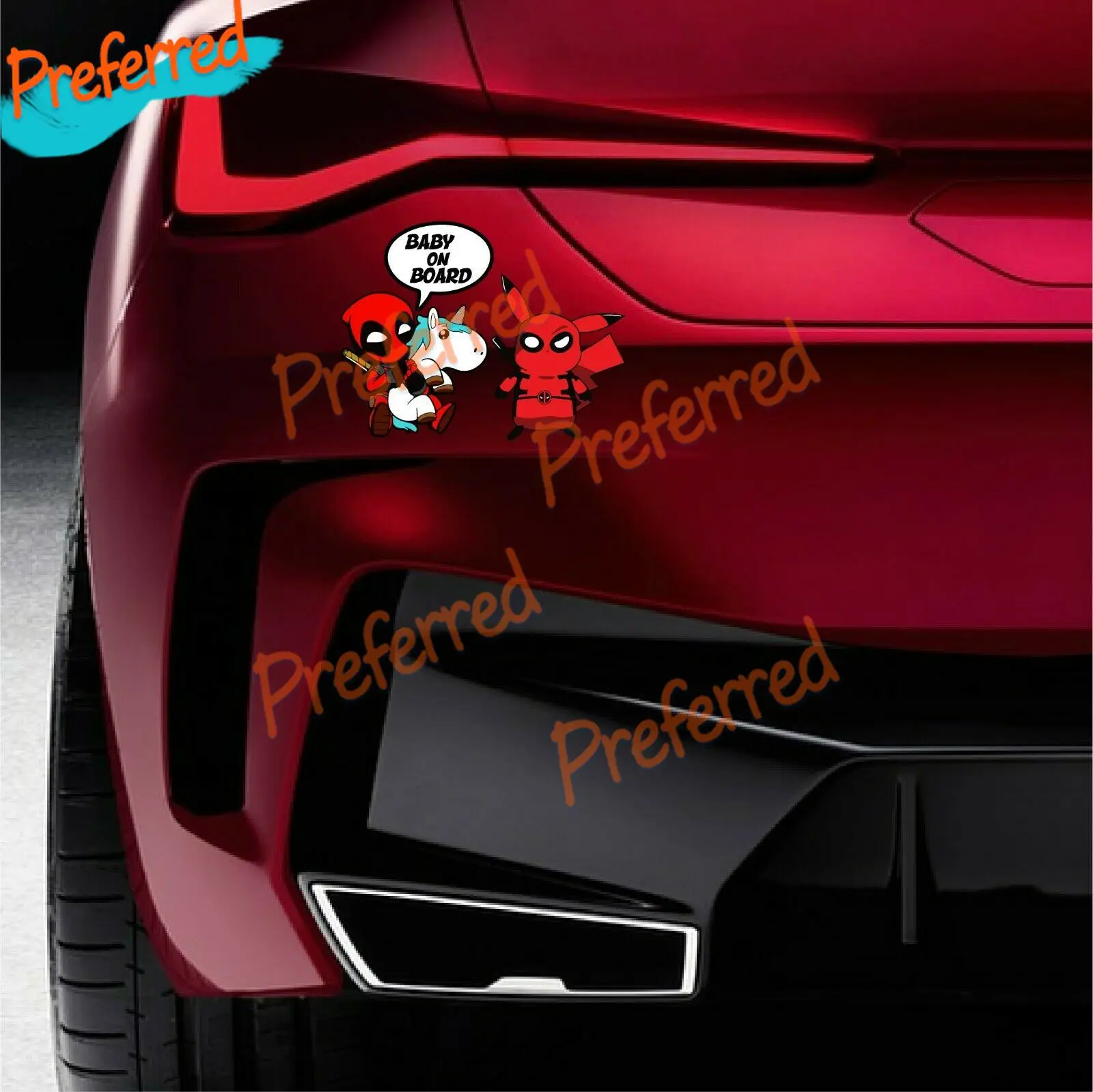 Deadpool Vinyl Decal Sticker Car Truck Anime Car with Baby Car Sticker Window Car Styling Decal PVC