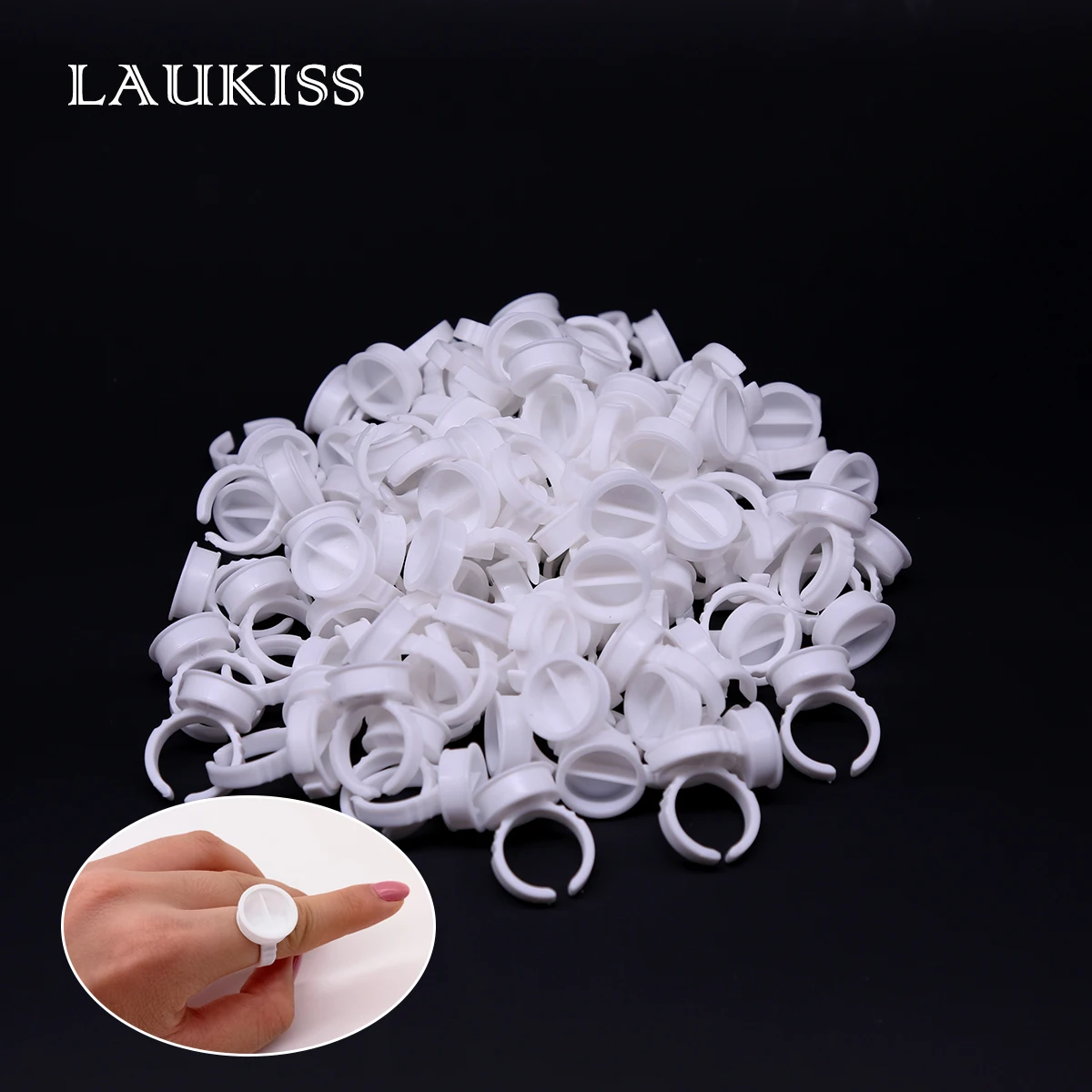 100pcs Glue Rings For Eyelash Extension Nail Art Glue Holders Eyelash Pallet Cups For Tattoo Pigment Makeup Tools