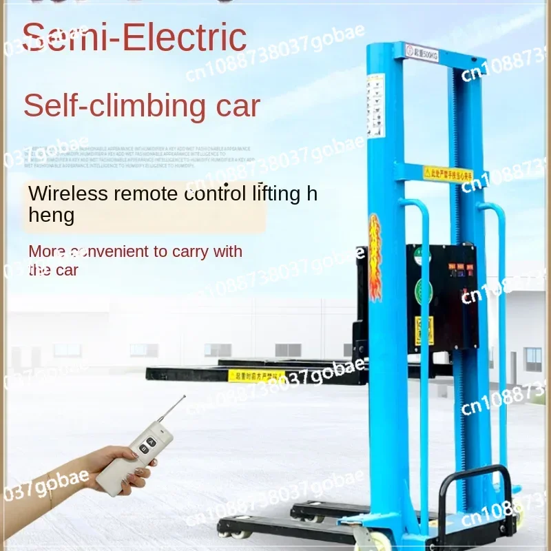 semi-electric truck-mounted forklift multi-function hand push automatic truck Self-powered climbing truck