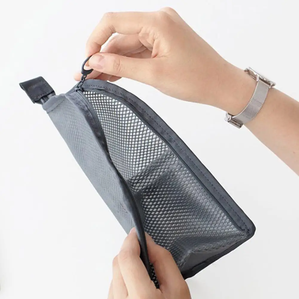 Mesh Travel Toiletry Bag Portable Toothbrush Cosmetic Organizer Makeup Brush Storage Pouch Bathroom Wash Pack image 5