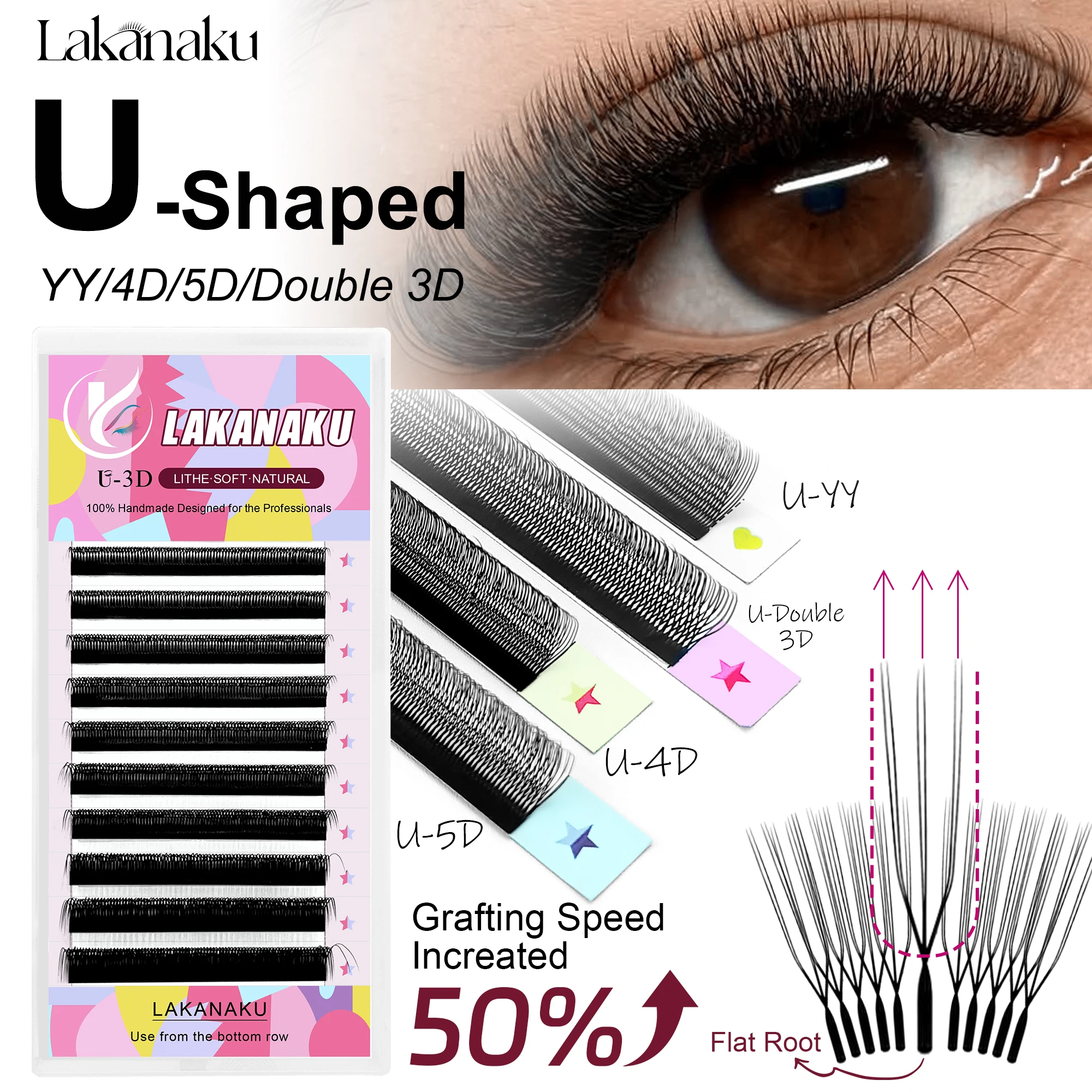 Eyelash Extension Volume Styles - LAKANAKU U Style YY 4D 5D