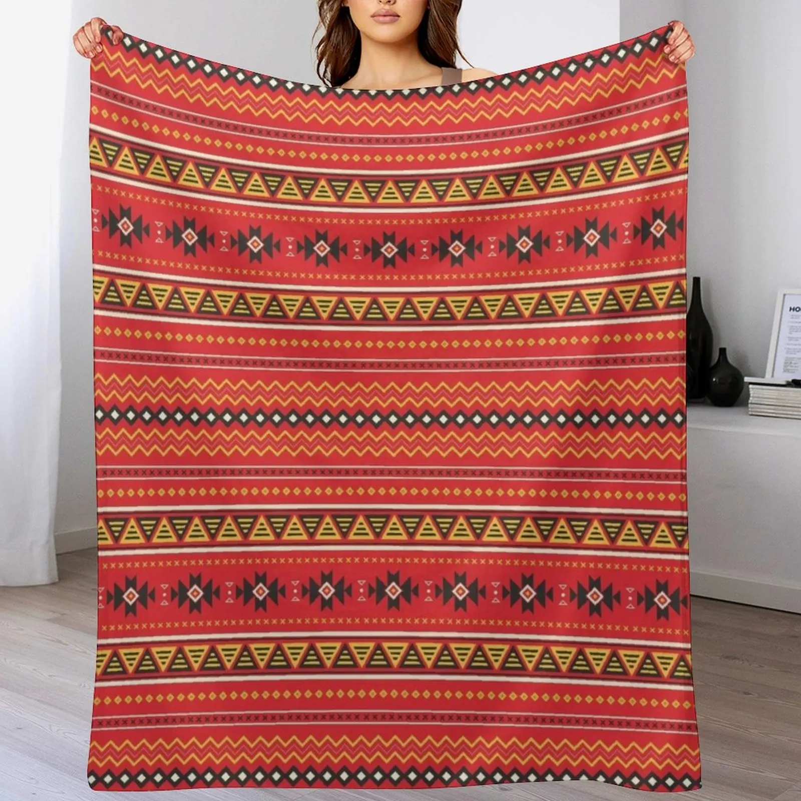 

Traditional Weaved Igorot Philippines Tribal Pattern Throw Blanket For Decorative Sofa Softest blankets ands funny gift Blankets