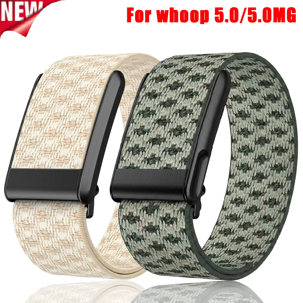 Neues Kaschmir-Strickband für Whoop 5.0 Armband WHOOP 5.0MG Gewebtes Atmungsaktives Sportarmband Olivgrün/Seeblau Metallrahmen