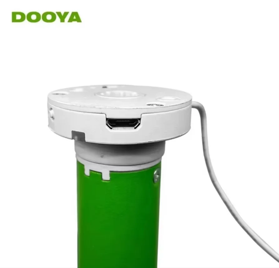 DOOYA DM25LEU Rohrmotor, eingebauter Li-Akku, Motor für Rollos, RF433-Emittersteuerung für 38-mm-Rohrhalterungen + Endstopfen