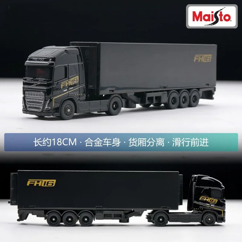 Mertrto Volvo FH16 Container Trailer Small Alloy Model Simulation Small Scale Car Model Decoration