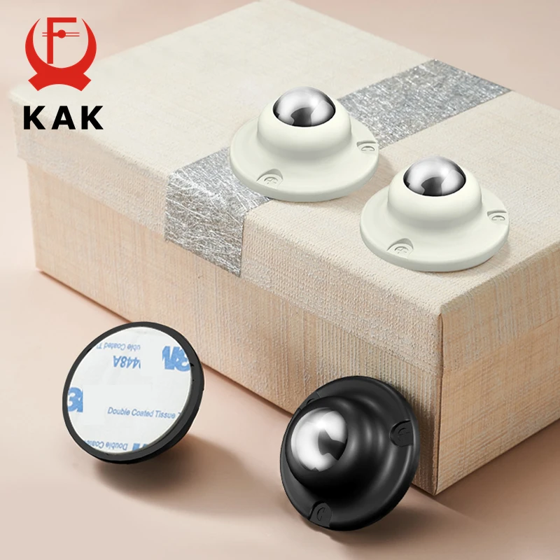 KAK 12PCS Self-Adhesive Caster Wheels 100KG Heavy Duty Stainless Steel Universal Pulley 360° Rotation Furniture Cabinet Rollers