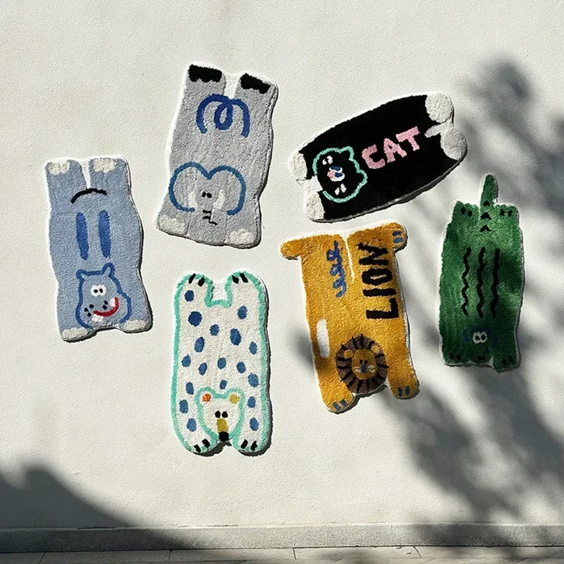 1 قطعة الحيوانات الكرتون تقليد الكشمير سجادة ضد الإنزلاق السجاد رقيقة ماصة حمام حصيرة قابل للغسل دش الحمام هدية تزيين المنزل #5