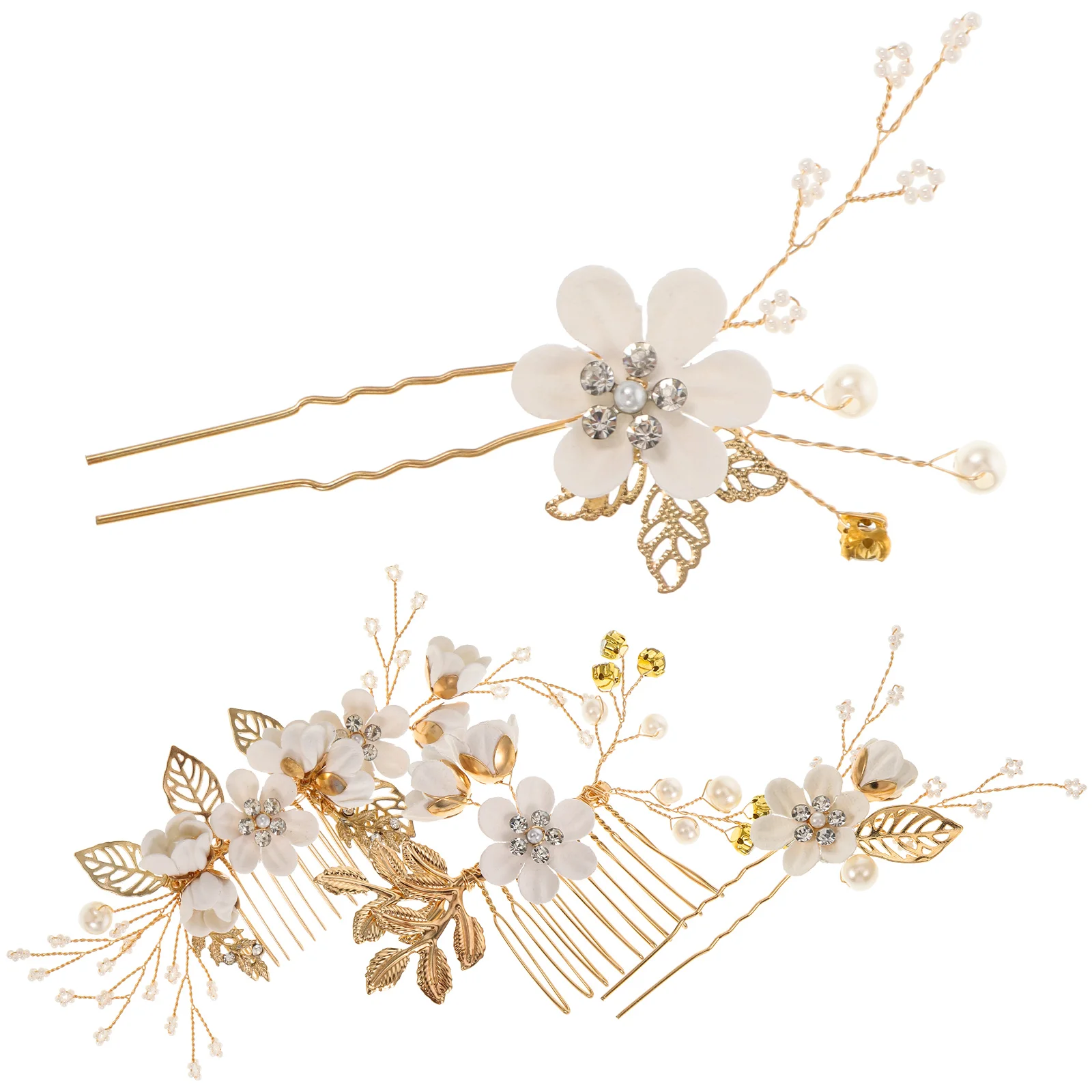 

4pcs Comb Set Floral Bridal Combs Hair Comb Set Prom Wedding Party Theme Hairpins Bridesmaid Accessories