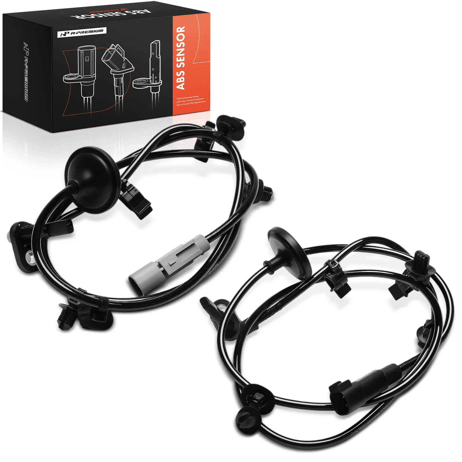 A-Premium 2Pcs Rear Driver & Passenger Side ABS Wheel Speed Sensor w/ 2-Blade for Chevrolet Spark EV 2014