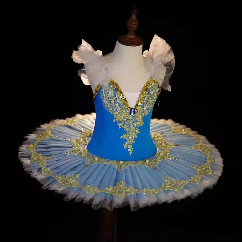 Профессиональная балетная пачка для девочек, тюлевое платье, белый, синий, розовый, гимнастический купальник, танцевальный костюм с бриллиантами, балетный купальник для девочек, балерина