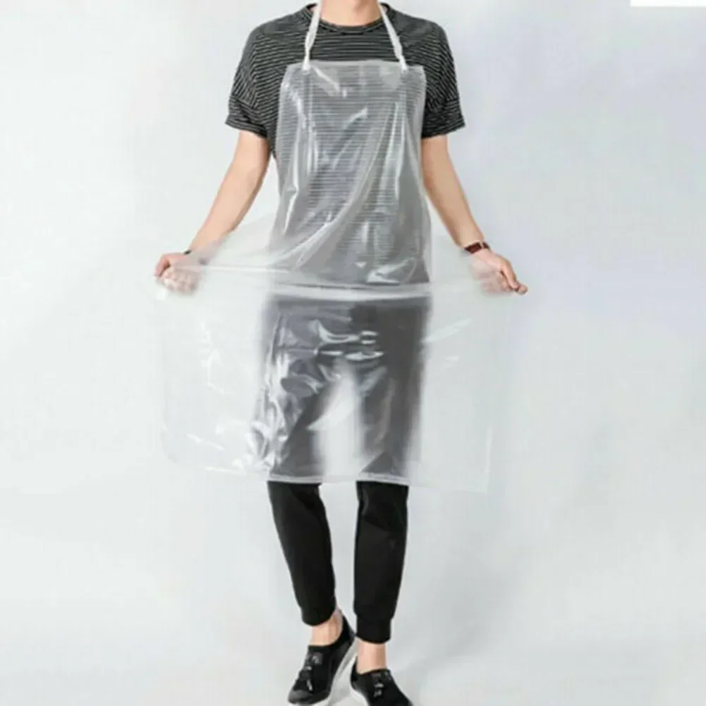 1Pc Waterproof For Kitchen Housework Restaurant Butcher Transparent PVC Apron Clean Cafe Shop Hairdresser Aprons Delantal Tablie