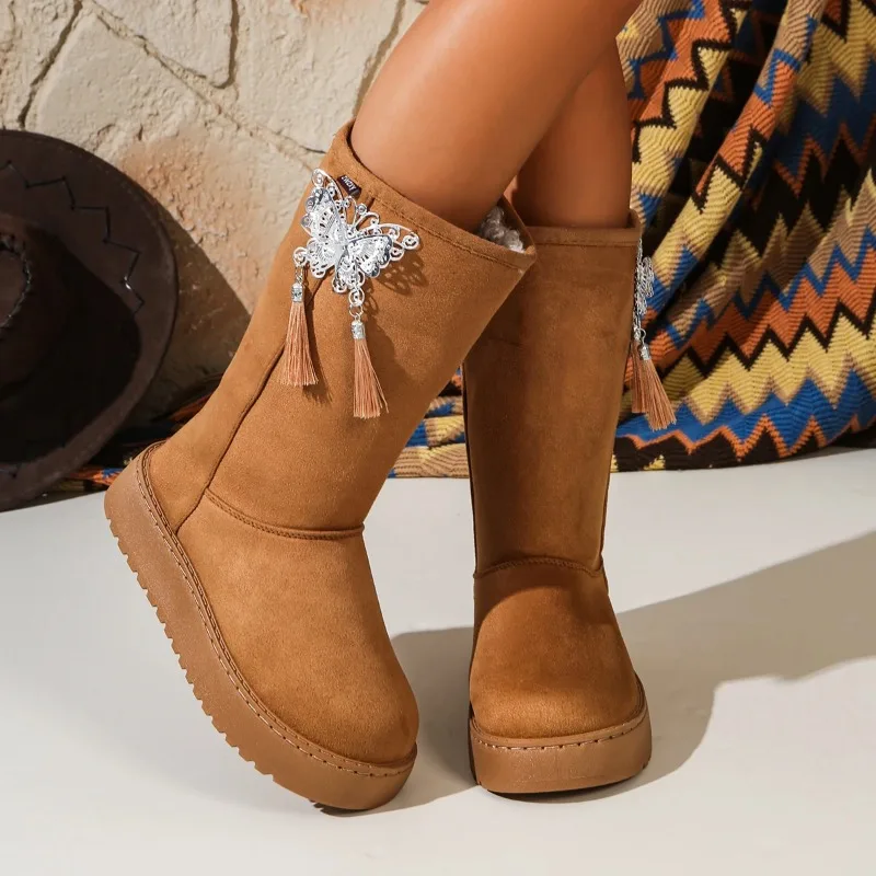 Stylish Rider Snow Boots - Warm, Slip-resistant, Lightweight Women's Cotton Shoes