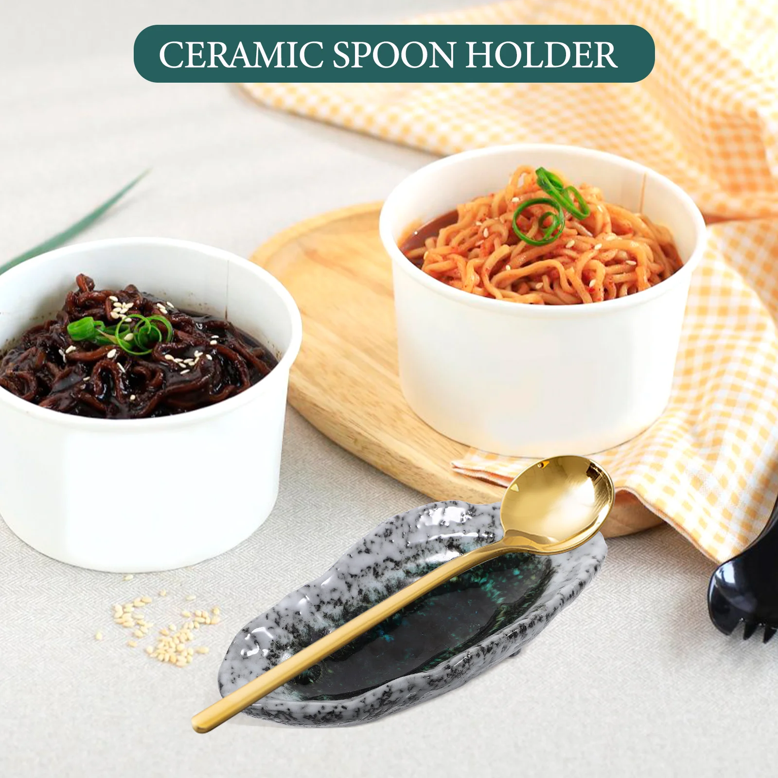 

Spatula Holder Ceramic Kitchen Counter Rest Stirring Scooping Ceramic Spoon Holder Kitchen Counter Spoon Rest