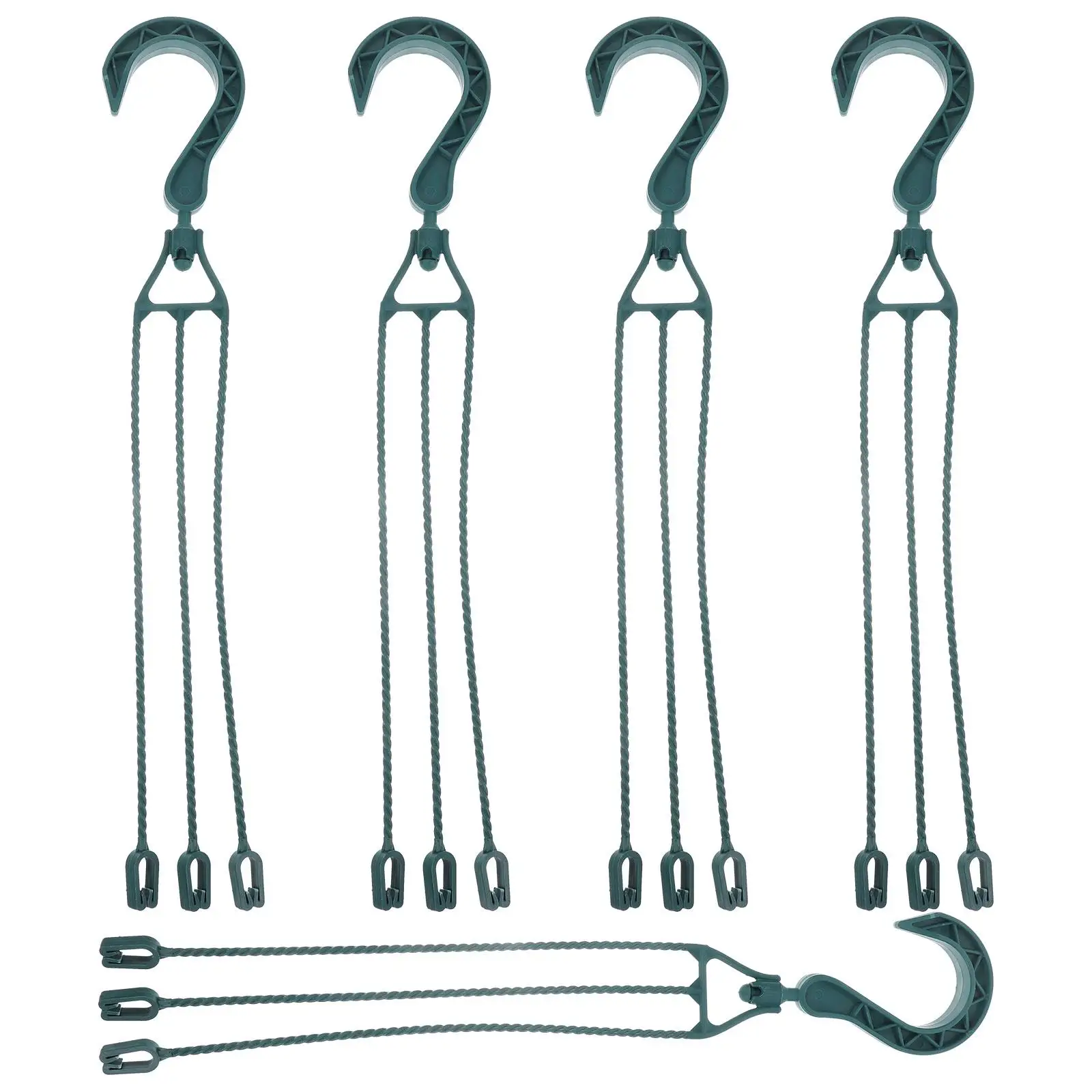 

5pcs Flowerpot Hooks 360° Rotatable Plant Pot Hangers Grass Green 40cm Load bearing Capacity Balcony Garden Indoor