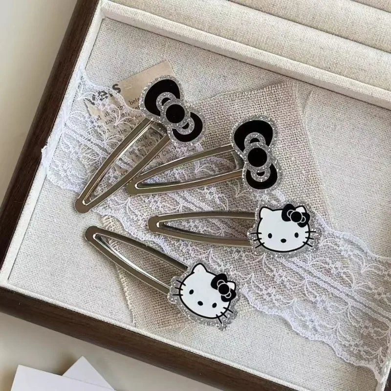 

10pcs Hello Kitty Fashion Cartoon Hair Pin Ins Simple Design Cat Bangs Side Versatile Hairpin Clip Women Accessory Wholesale