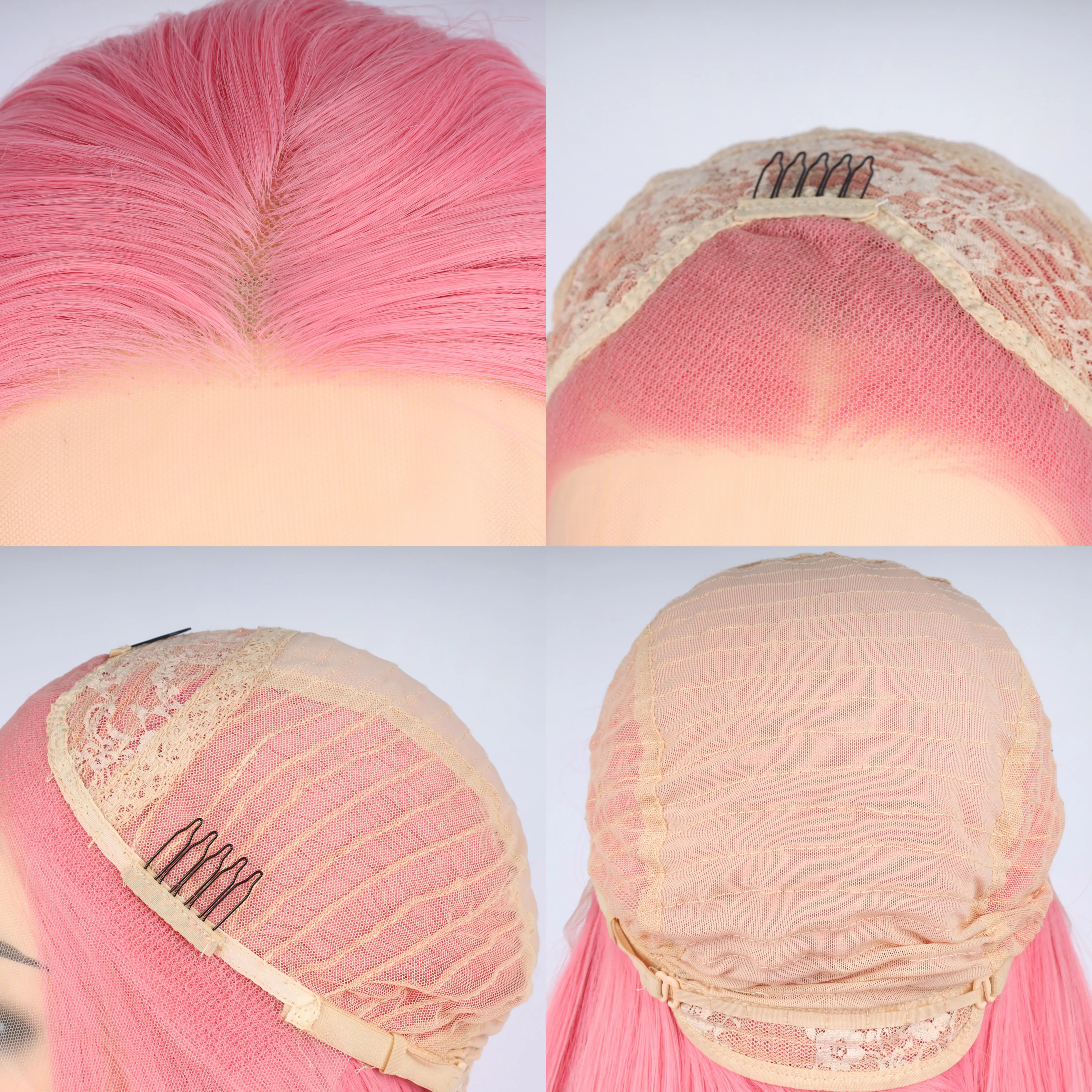 Faaiva shion Straight Wig Synthetic Lace Front Wigs Pink Female Lace Wig 13X3 For Women Cosplay Hair Daily Use