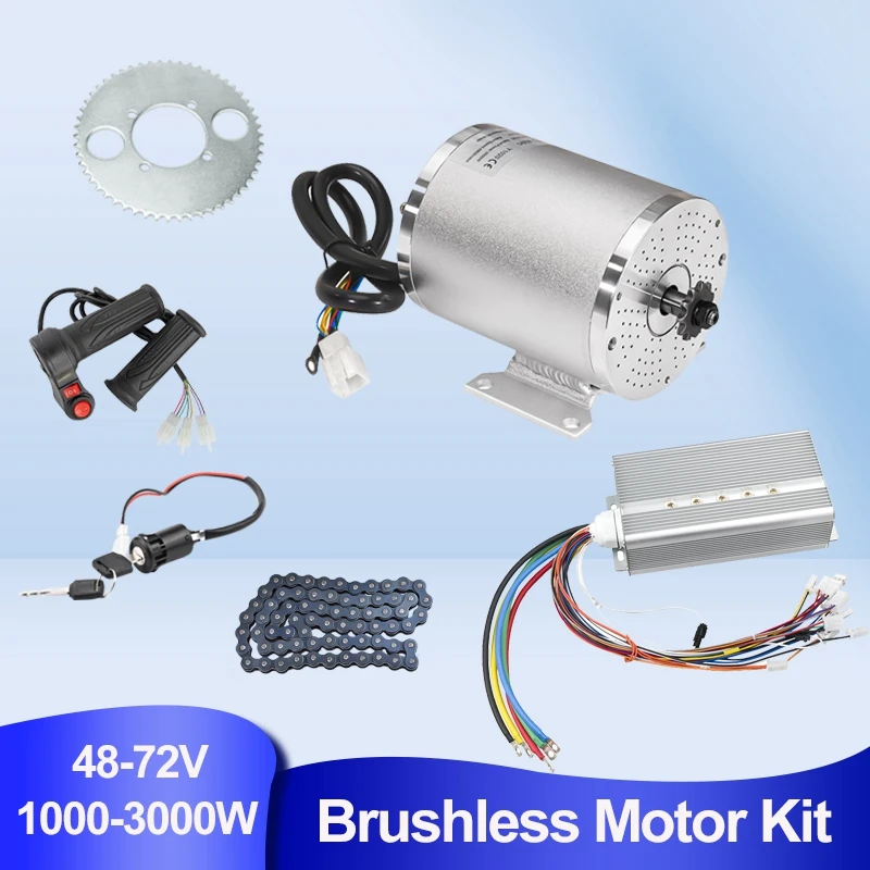 Electric Brushless Motor 48V 60V 72V 3000W 2000W 1000W High Speed Motor for Scooter Go-Karts Motor Kit Ebike Conversion Kit