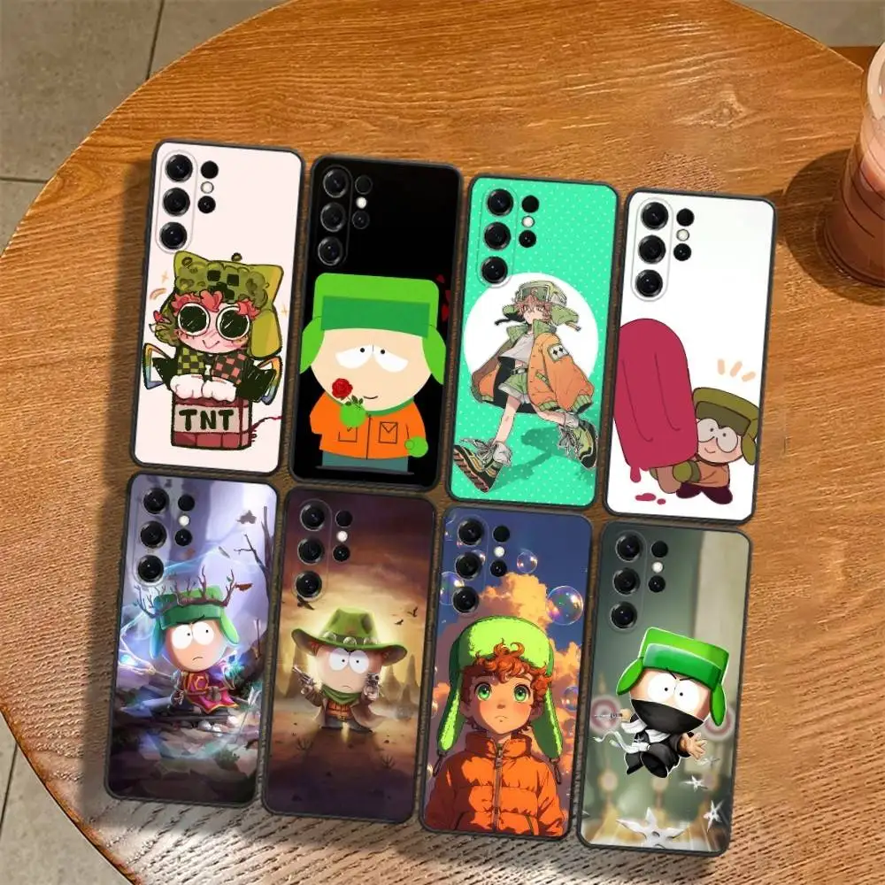 Kyle Cartoon S-South-P-Park Phone Case For Samsung S22,S24,S20,S25,S23,S30,S21,Ultra,Plus,Fe,Black Soft Case