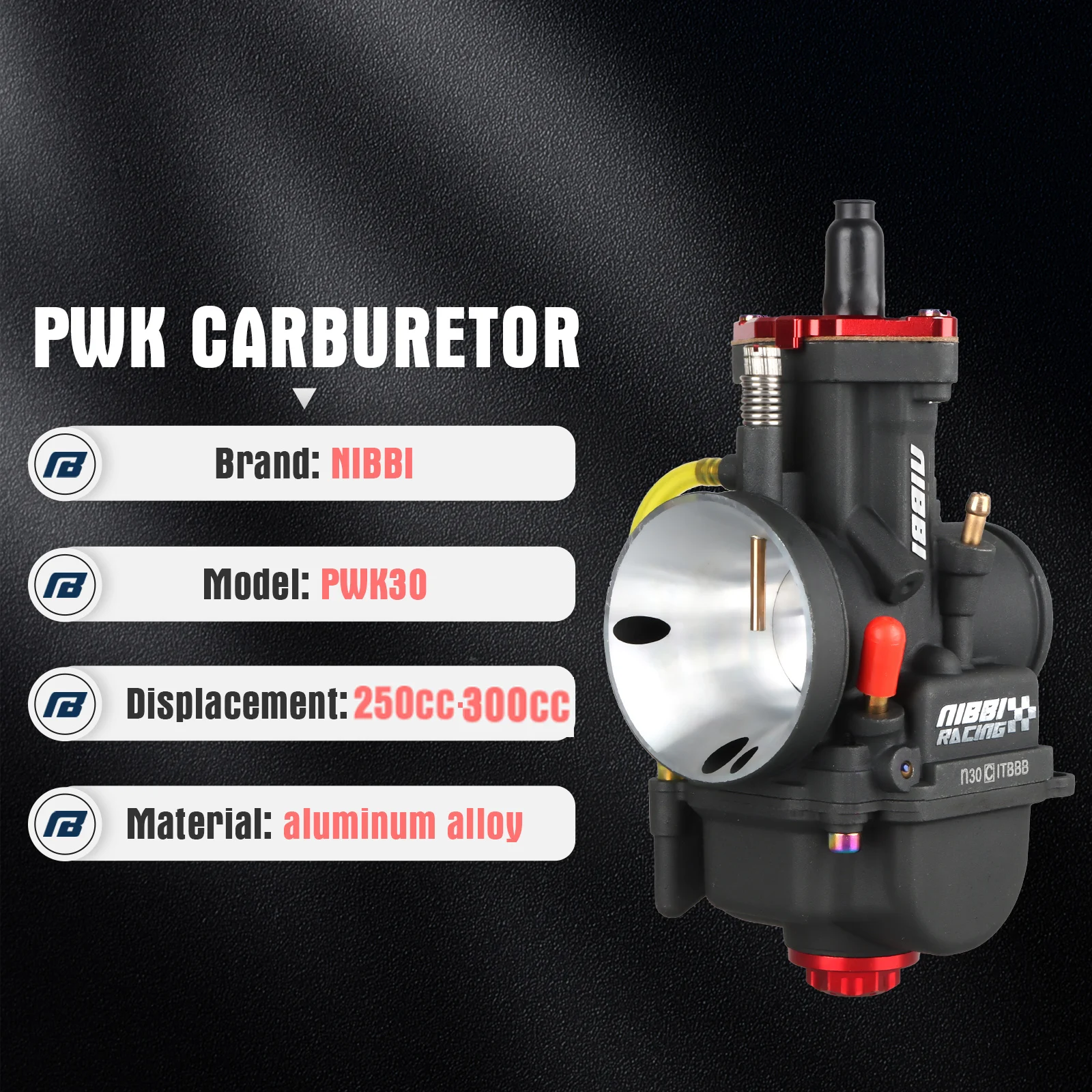 NIBBI Motorrad PWK Racing Vergaser 30/32/34mm Power Jet Carb 55mm Luftfilter Kit für Yamaha Suzuki Pitbike 250cc-400cc Motor – Detail 6