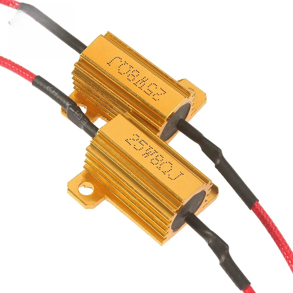 2 قطعة 25 واط/50 واط 6Ω/8Ω/50Ω LED تحميل المقاوم إصلاح فرط فلاش ل بدوره إشارات سيارة الذيل ضوء الوامض استقرار #1