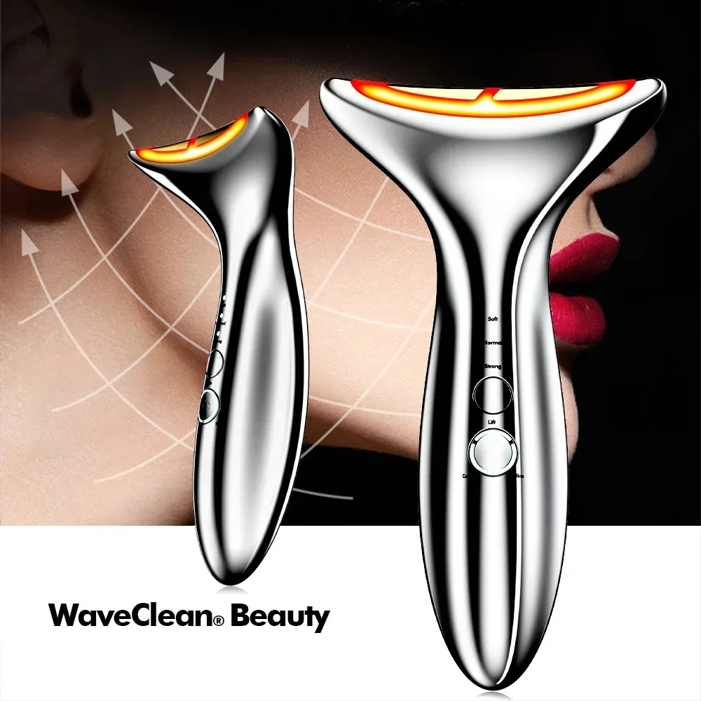 WaveClean Skin Tightening Facial  Neck Lift Beauty Device 3 Colors Led Photon Therapy Face Neck Lifting Massager For Home Use