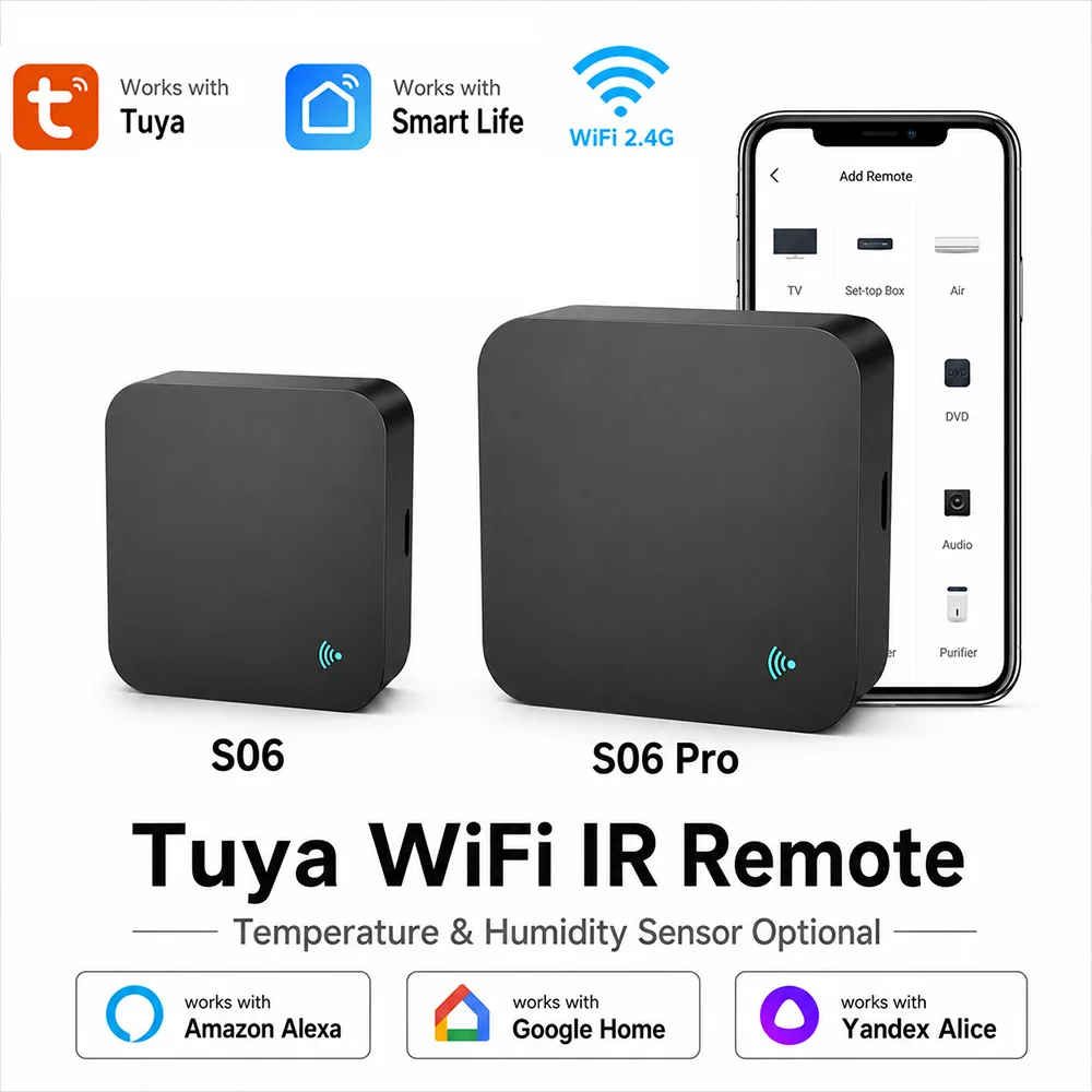 Tuya WiFi IR Remote Control Smart Home Device with Temperature Humidity Sensor Compatible with Google Assistant Alexa