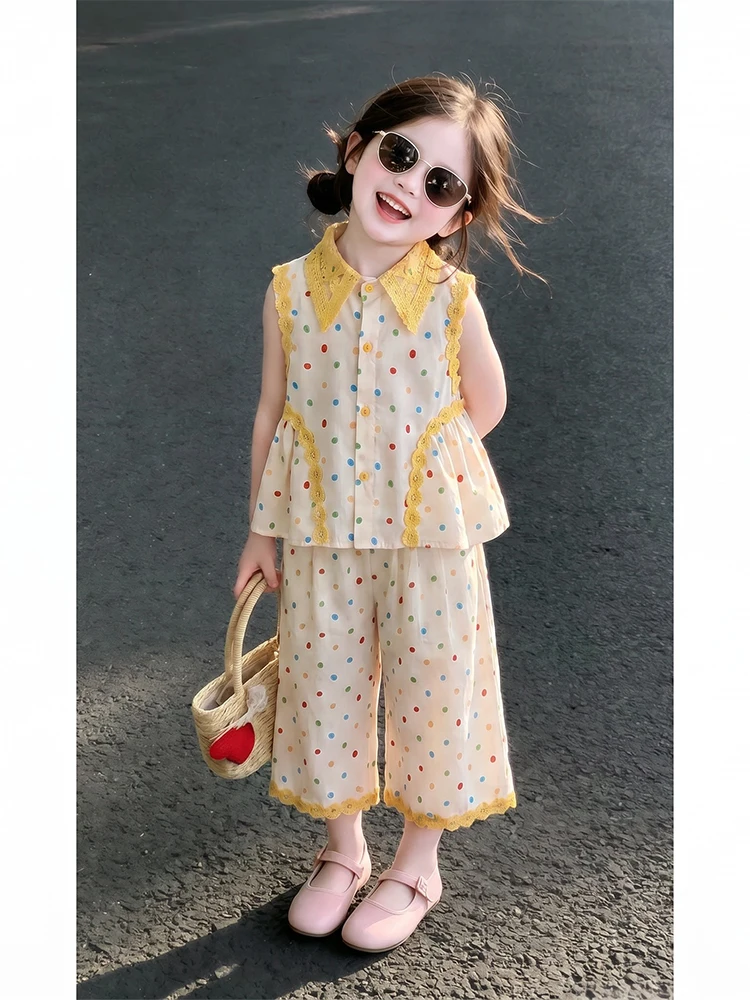 princess-summer-outfit-set-child-sleeveless-top-fashionable-thin-korean-style-girls-clothing-breathable-lightweight-two-piece