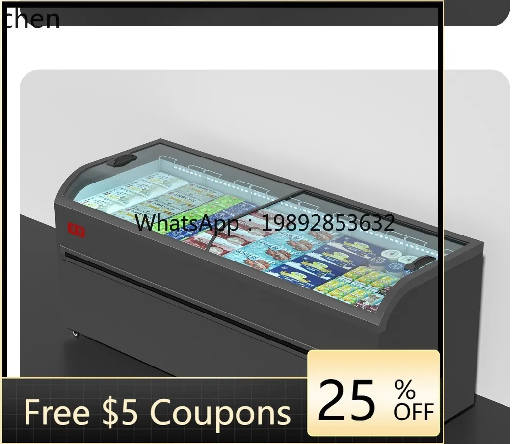 

ZS large-capacity freezer refrigerator refrigerated display cabinet fresh-keeping and freezing dual-purpose transparent glass