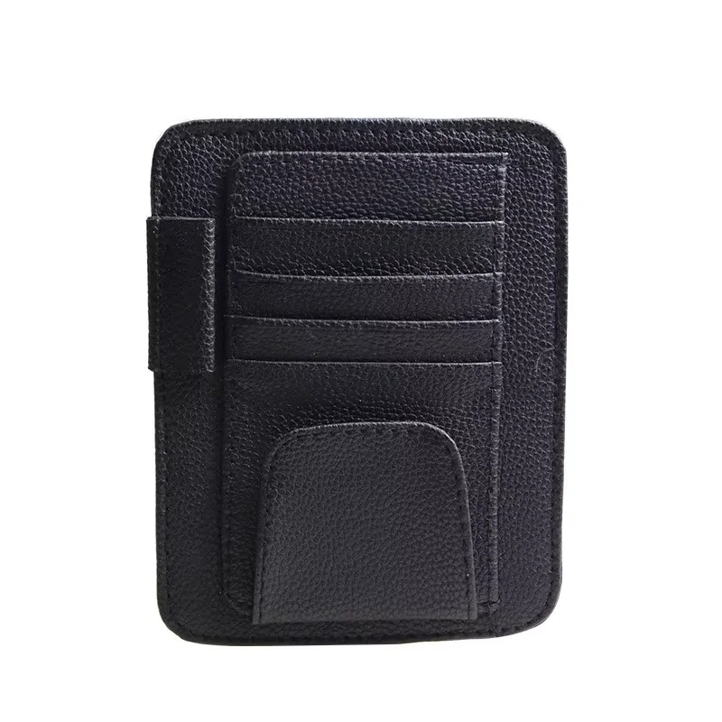 12.5x15CM Car Sun Visor Storage Bag Clip-on Glasses Holder Interior Accessories Business Card & Bill Organizer for Vehicle