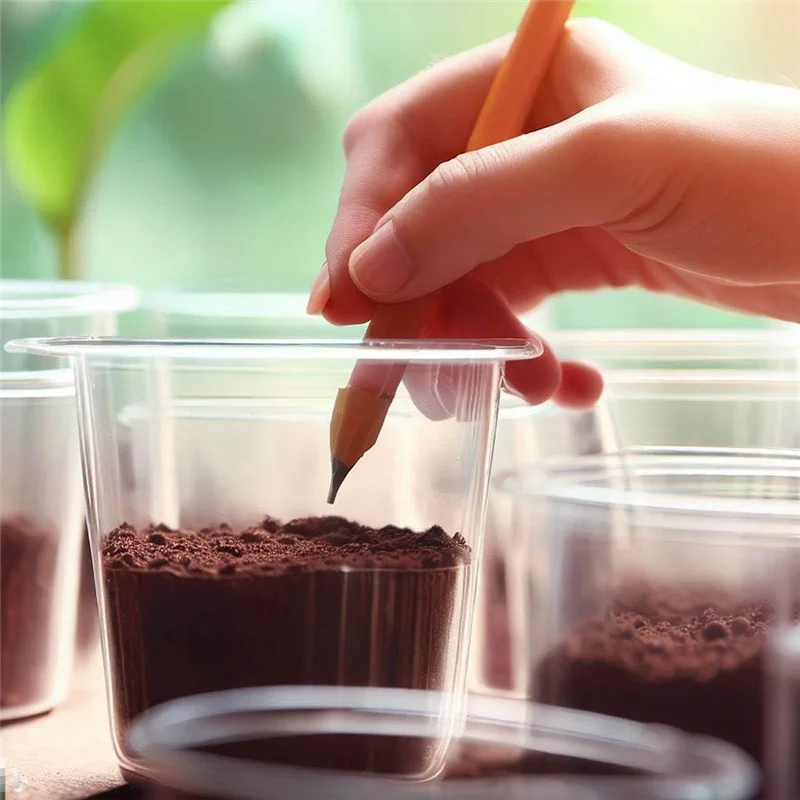 ABFS 20 Piece Nursery Pots Transparent PP For Plants: Seedling Pots With Drainage Holes