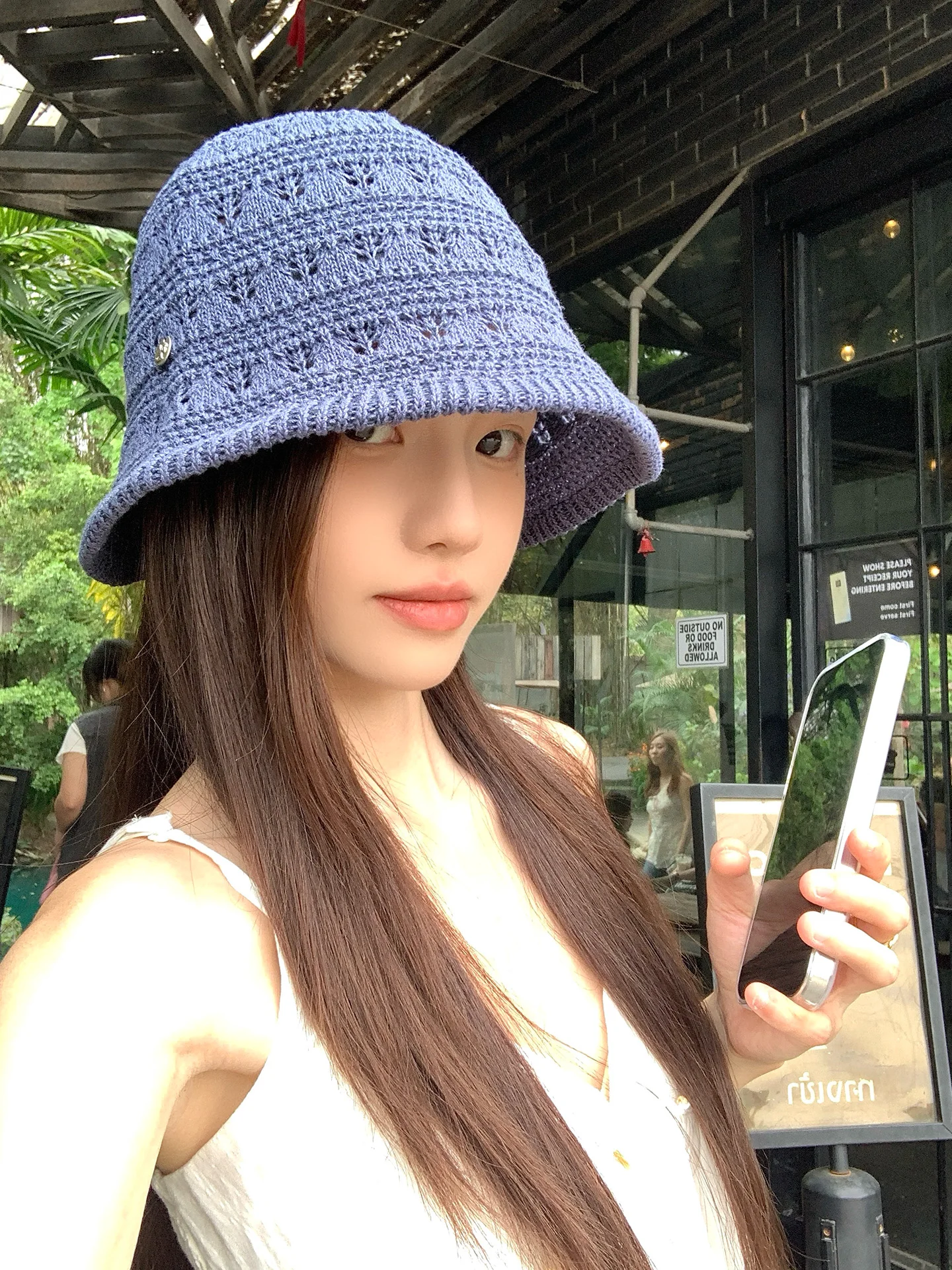 Japanese Style Knitted Hollow Fishing Cap Women's Summer New Thin Breathable Bucket Hat Sun Protection Foldable Wide Brim Hat