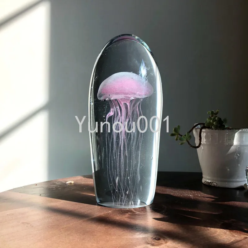 

Glass Nordic Mediterranean Soft Furnishings Home Ornaments Light Luxury Home Decoration Crystal Luminous Jellyfish