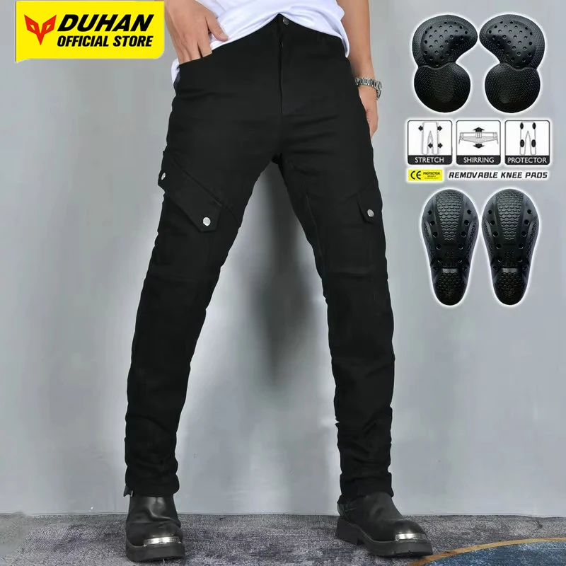 

Retro Motorcycle Jeans Windproof And Fall Proof Motorcycle Riding Pants Slim Fit Motocross Pants Built-in Protective Equipment