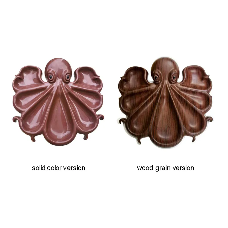 الأخطبوط طبق الطعام الأخطبوط على شكل صينية تقديم خشبية لطبق الجبن لوح الفحم طبق الفاكهة ديكور للمطبخ