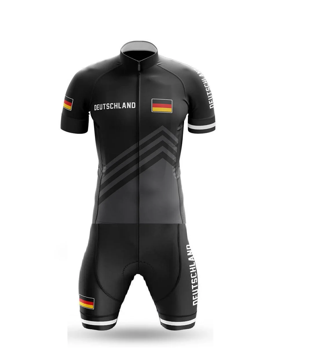 LASER CUT MEN'S CYCLING WEAR CYCLING JERSEY BODY SUIT SKINSUIT WITH POWER BAND Germany TEAM SIZE: XS-4XL