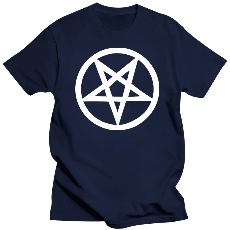 Sleeve Leisure Fashion Summer Inverted Pentagram T-Shirt Anton Lavey Satan Black Metal Goth Occult Witchcraftfunny T Shirts