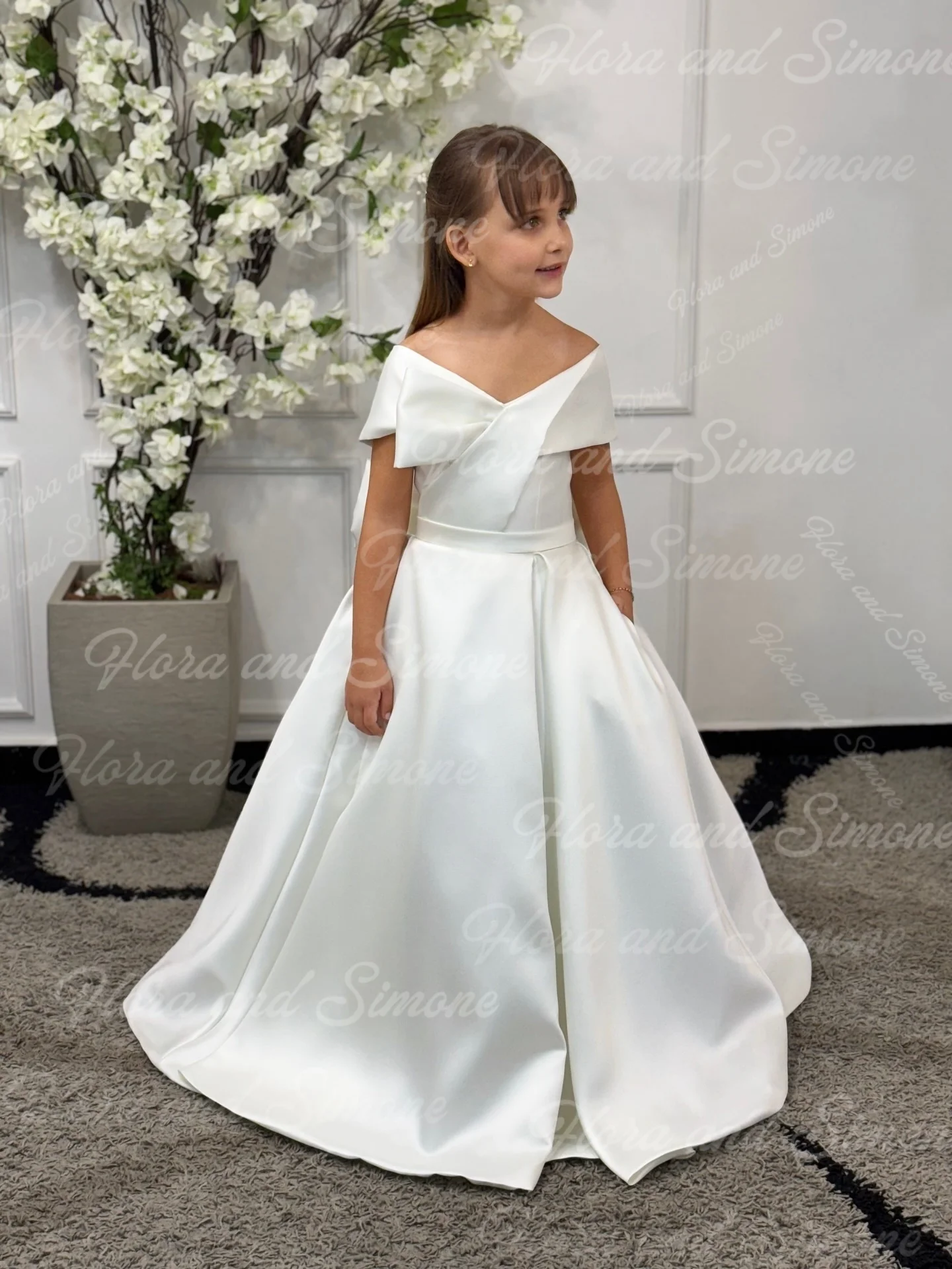 Платье с цветочным узором для девочек с бантом и жемчугом по индивидуальному заказу для свадебных церемоний, официальных приемов, праздничных торжеств, танцевальной вечеринки