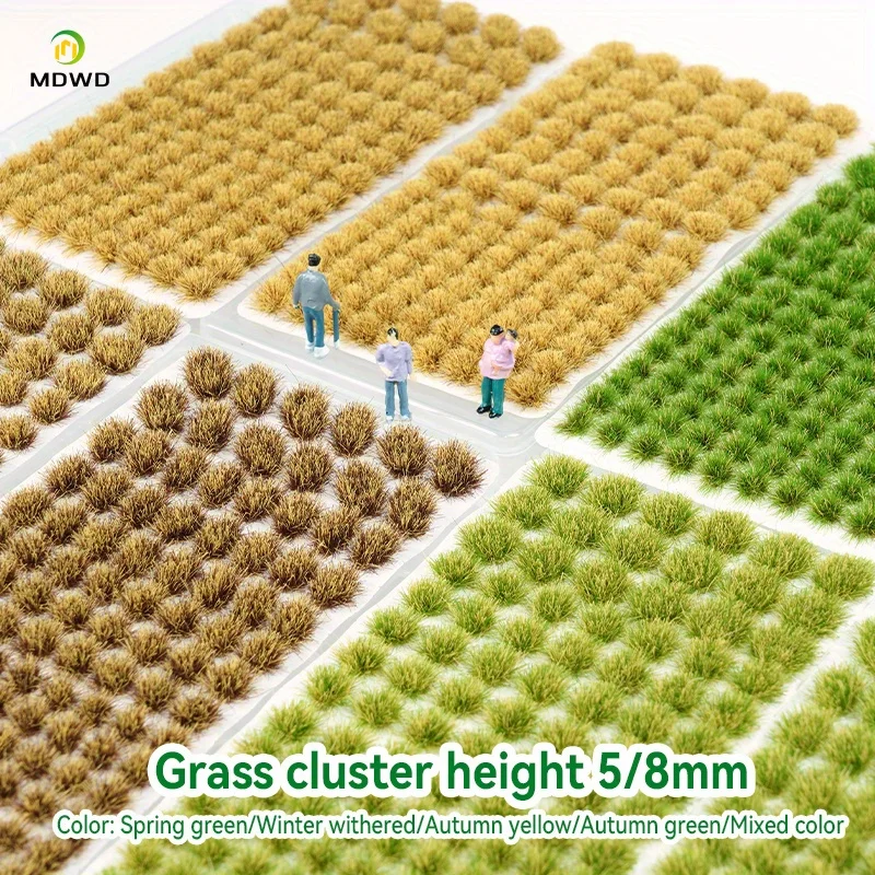 5-8mm Artificial Grass Bushes Miniature Grass Plant Cluster Simulation Model Sand Table Scene Material DIY Handmade Accessories