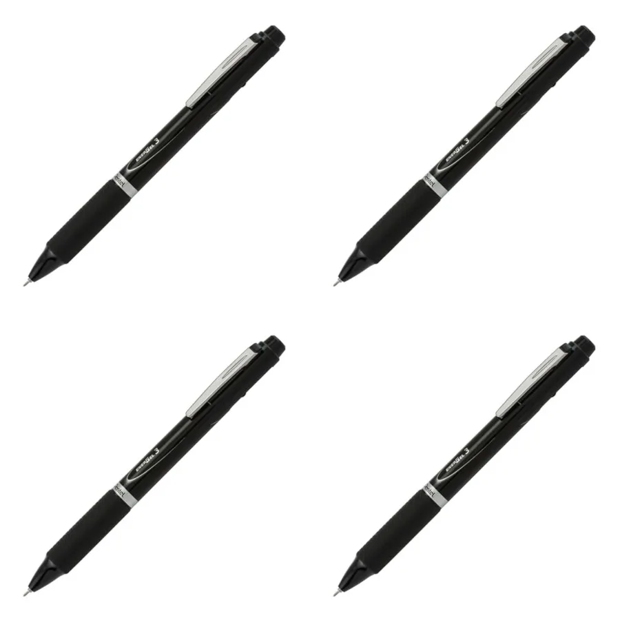 

Многофункциональная гелевая ручка Pentel EnerGel 3 с 3 чернилами и тонкой линией 0,5 мм для точного письма и рисования, дизайн с черным стволом Идеально подходит для