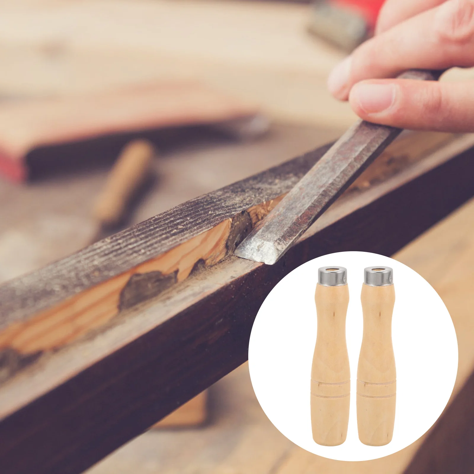 

10pcs Wooden Handle For File 6.2Mm Inner Hole Ergonomic Durable Lightweight Handle For Tool Metal Wood Rasp Hand Drill Diy Craft