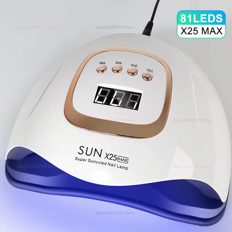 UV Nail Art Lamp 110V-240V Fast Curing Induction 81 Lamp No Blind Spot Nail Dryer with Timer Suitable for Home and Salon Use