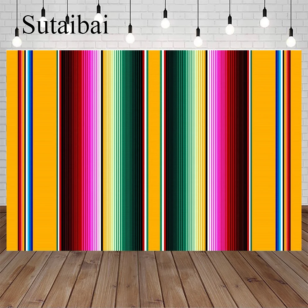 

Colorful Stripes Mexican Fiesta Theme Backdrop for Photography Cinco De Mayo Mexican Wedding Photo Background Vinyl Backdrop