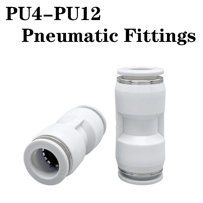 

10-50PCS White Pneumatic Fittings PU4/6/8/10/12 Quick Connecting Tube Fittings Plastic Connector