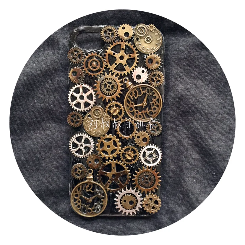 

4125 Punk Style Metal Gear 3D Design Mobile Phone Case for iPhone Samsung Galaxy Xiaomi Mi 11/10, Huawei Custom Handmade