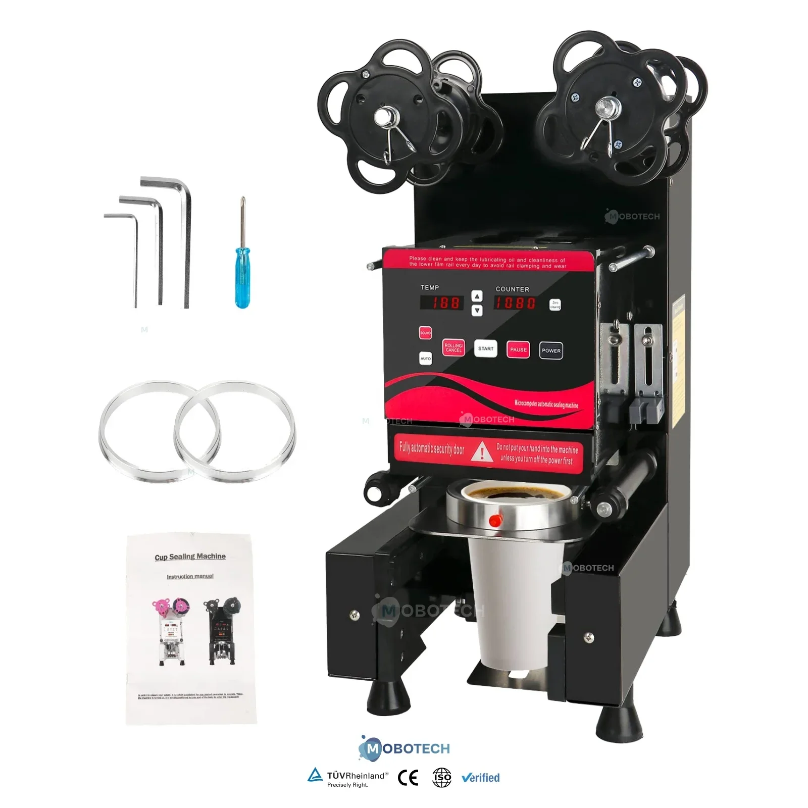 

Automatic Bubble Boba tea sealing machine Plastic Cup Paper Cup Sealing Machine Sealing Machine And Table Top Bubble Tea Sealer