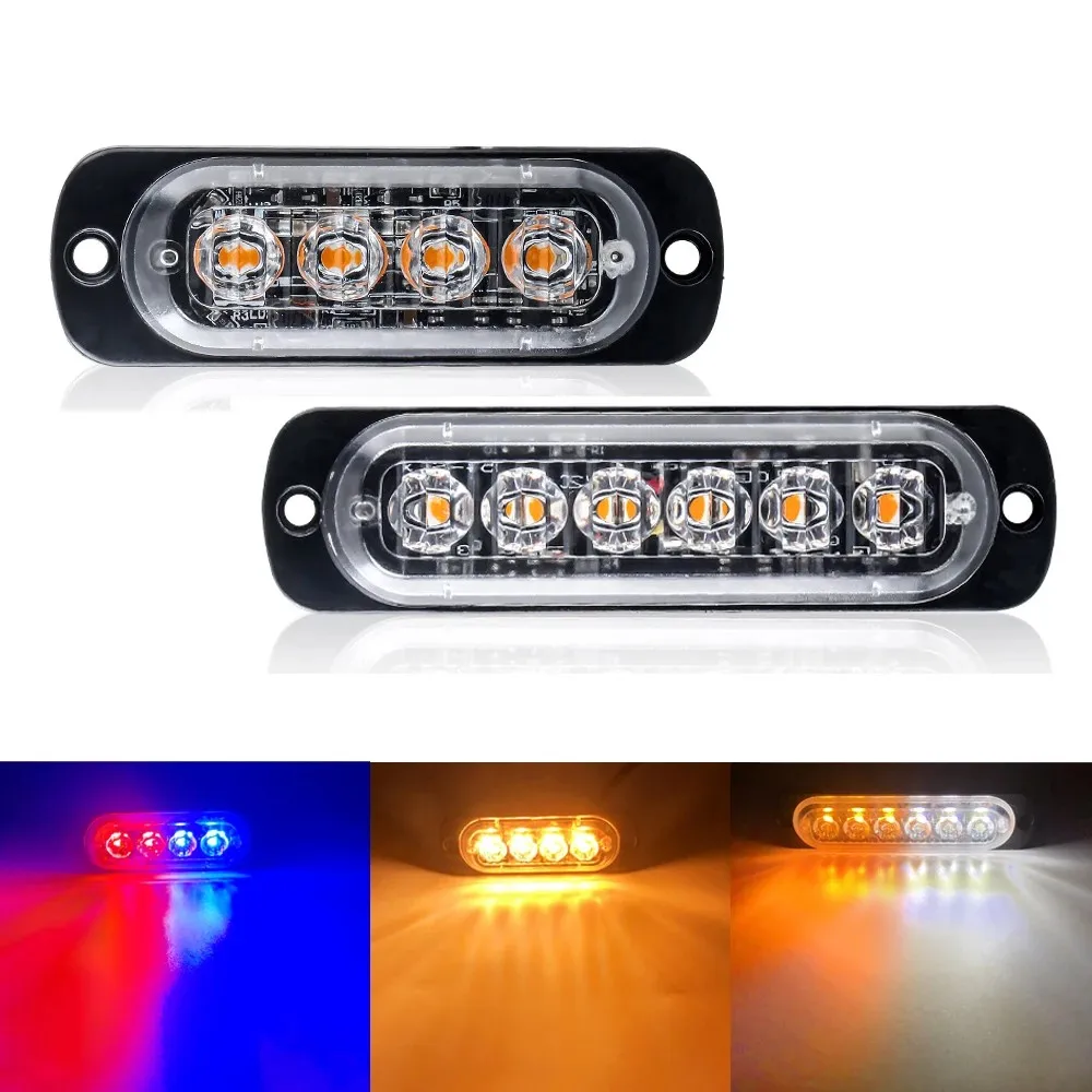 

6LEDs flashing warning light Strobe Signal Lamp led beacon Indicator light Side turn signal Tail lights truck Driving lights 24v